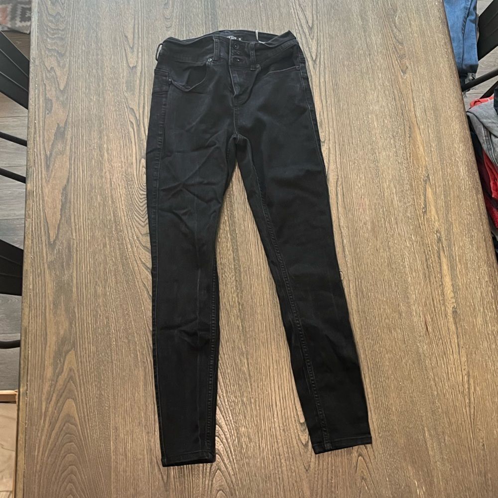 Black Heart Super Skinny High Rise Black Jeans Size 7